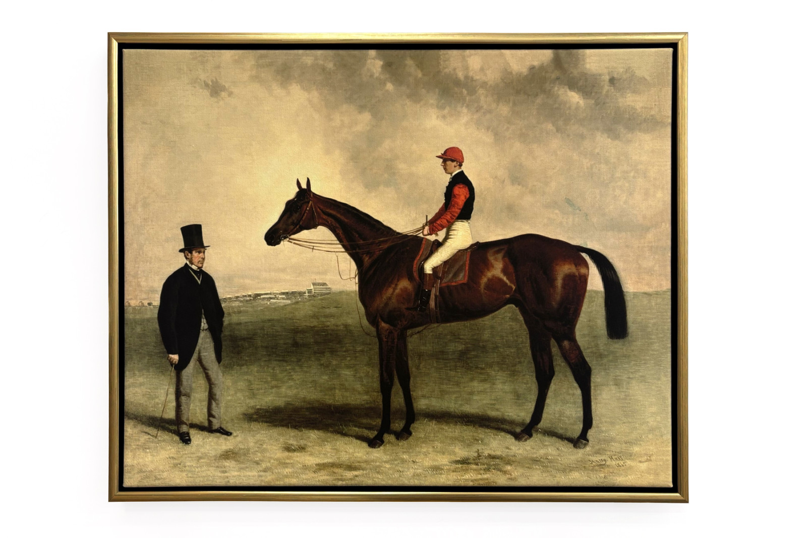 Gladiateur med Harry Grimshaw opp og hans eier, grev Frederic de Lagrange, 1865 - Harry Hall