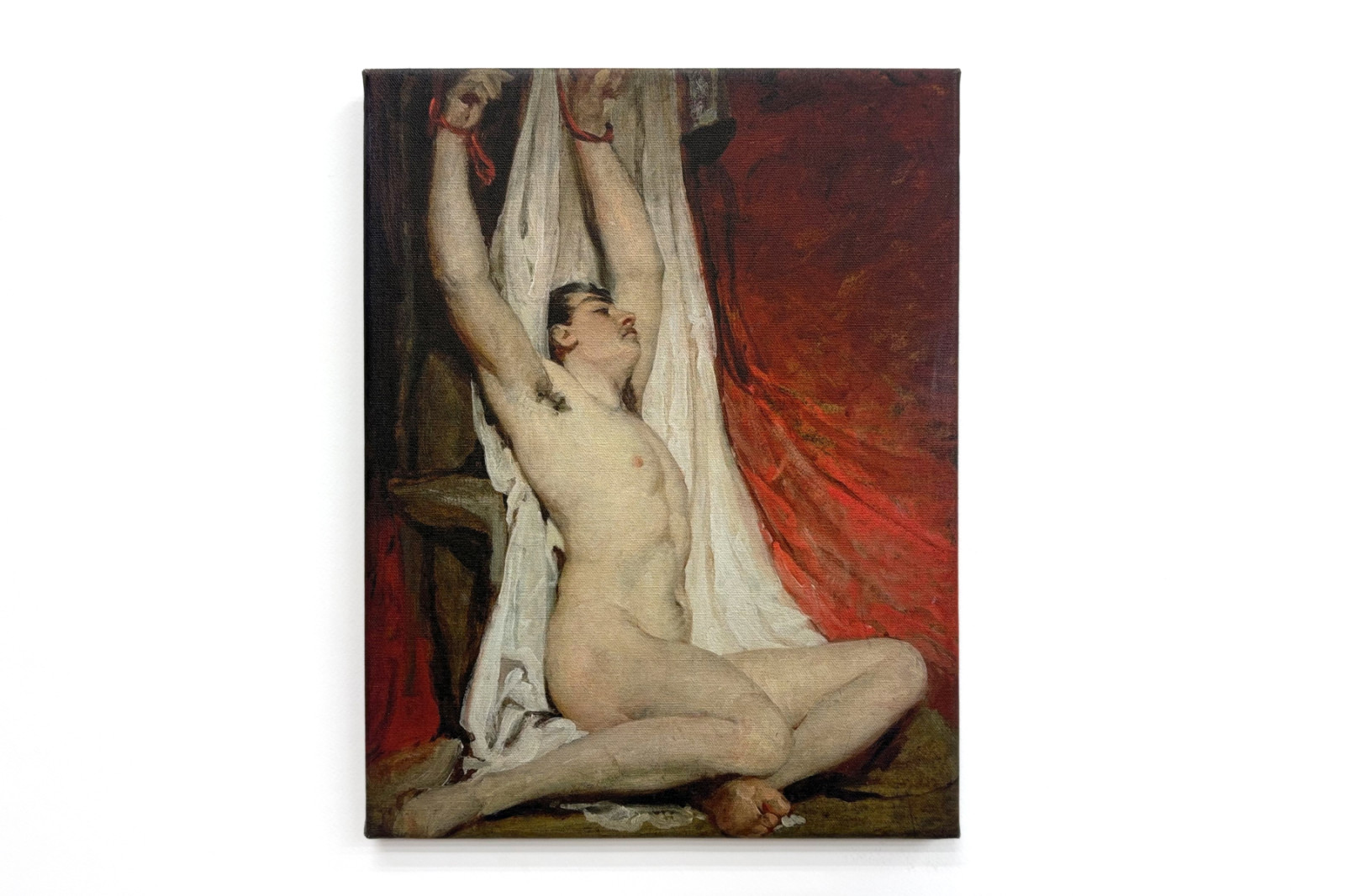 Mannlig nakenfigur med armene strukket opp - William Etty