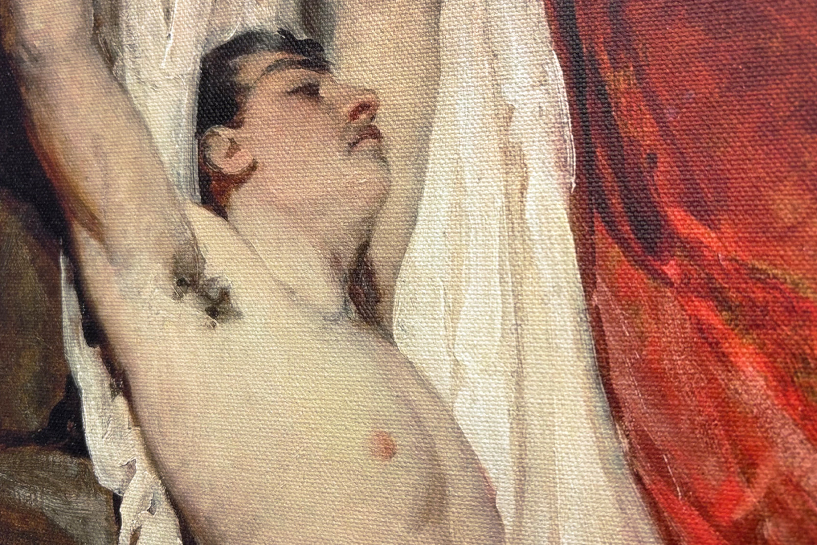 Mannlig nakenfigur med armene strukket opp - William Etty