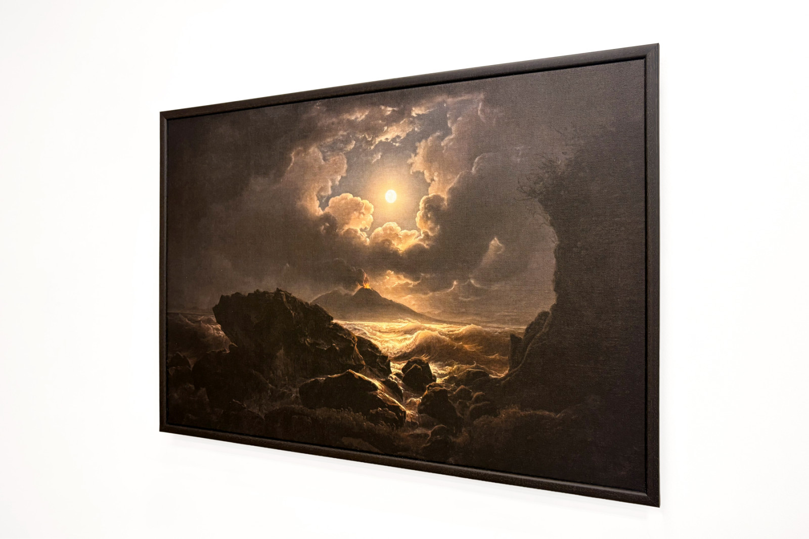 Storm i Napolibukta i måneskinn - Joseph Rebell