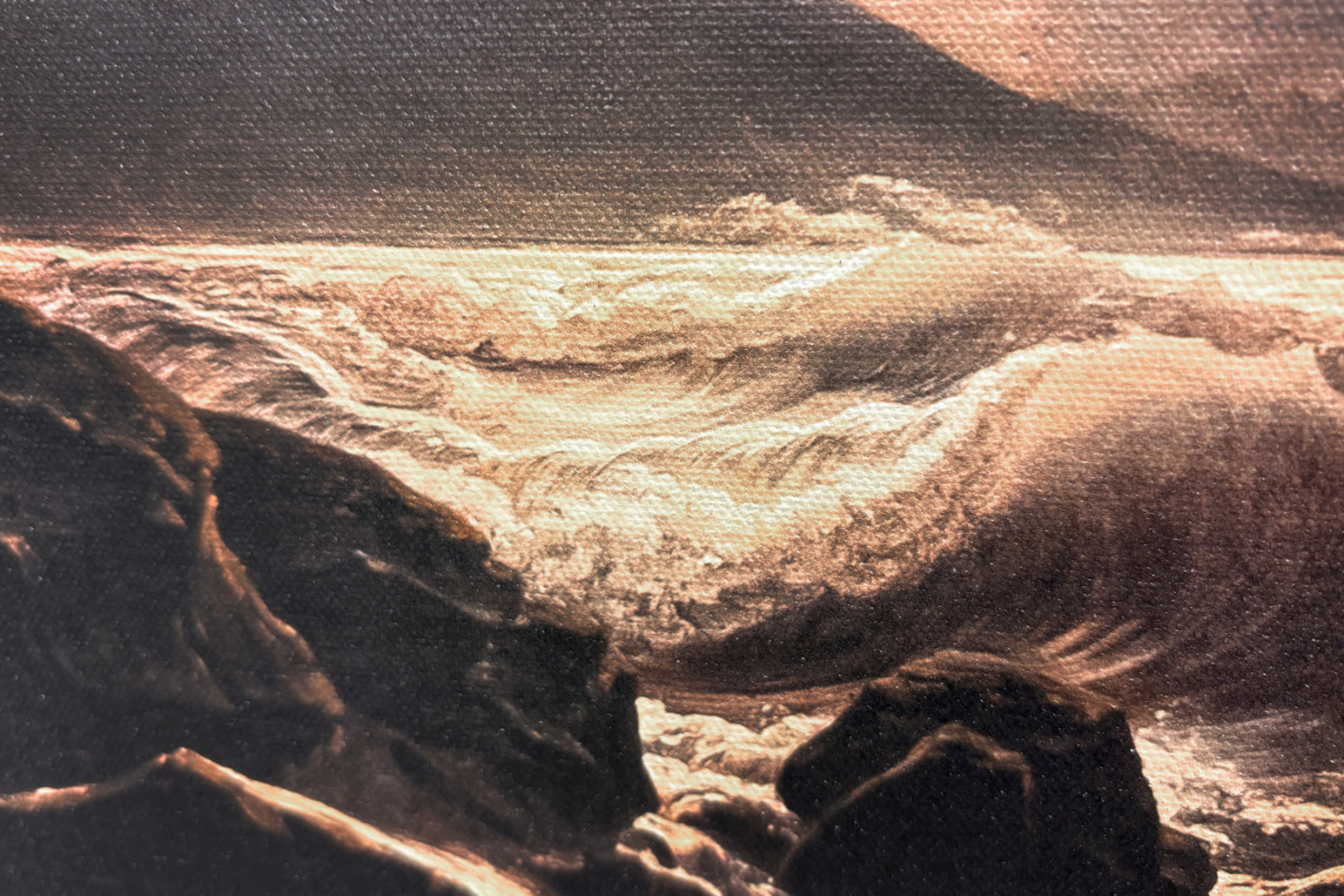 Storm i Napolibukta i måneskinn - Joseph Rebell