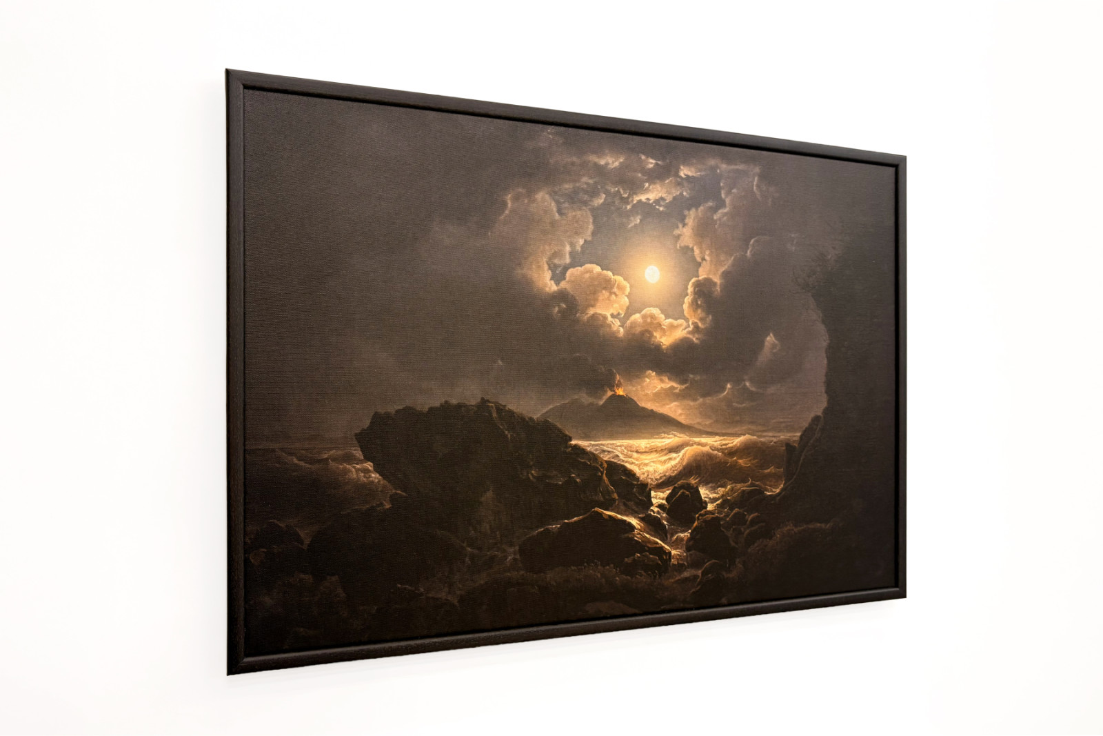 Storm i Napolibukta i måneskinn - Joseph Rebell