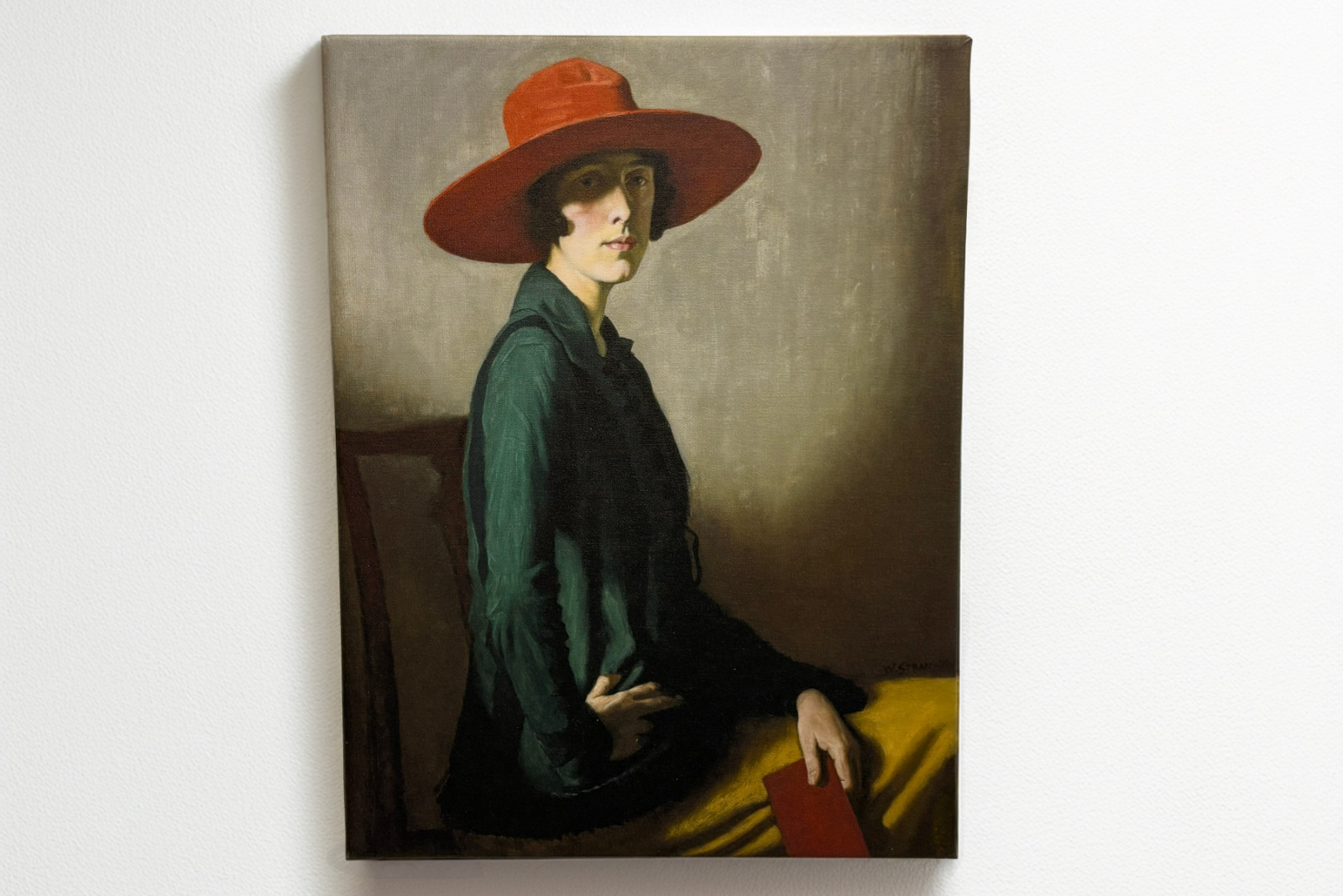 Dame med rød hatt - William Strang