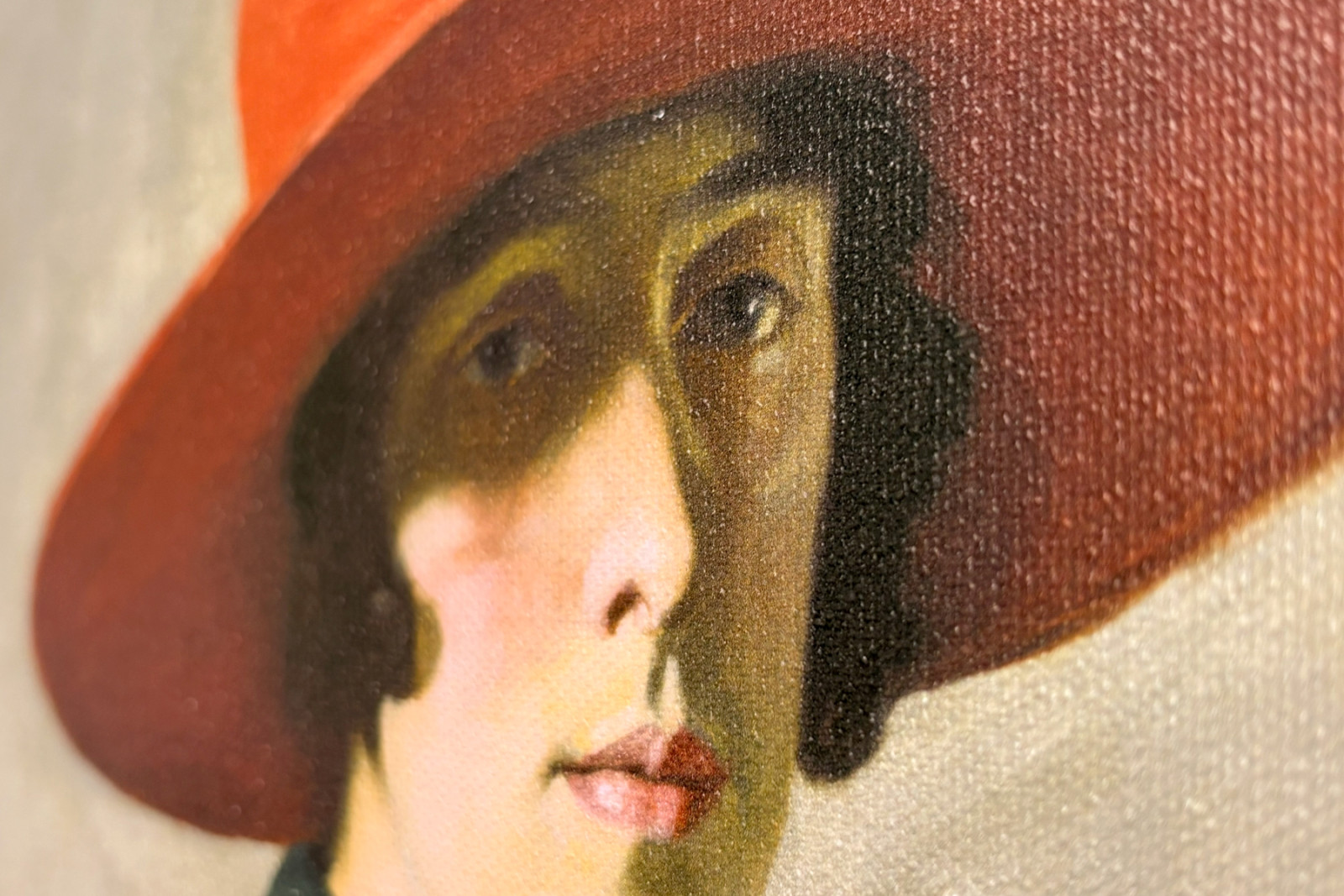 Dame med rød hatt - William Strang