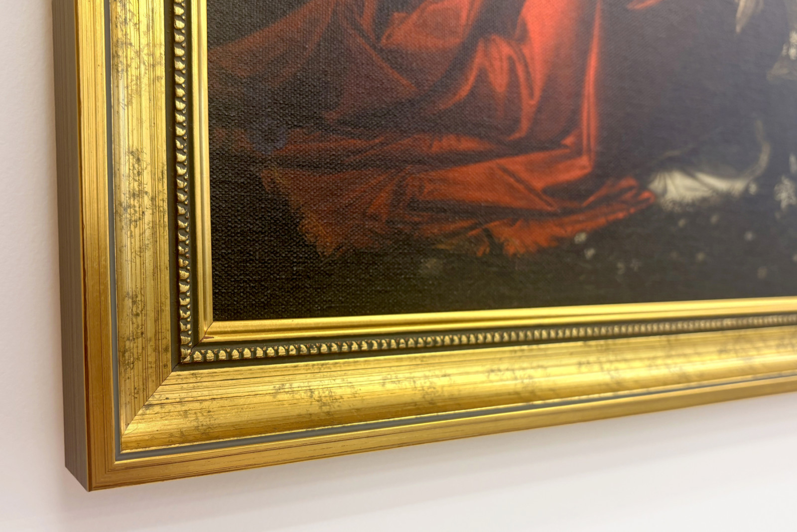 Italia Toscana Firenze, Uffizi-galleriet: Bebudelsen, maleri av Leonardo da Vinci (1452-1519), Olje på tre, ca. 1472-1475, 98x217 cm - Leonardo da Vinci