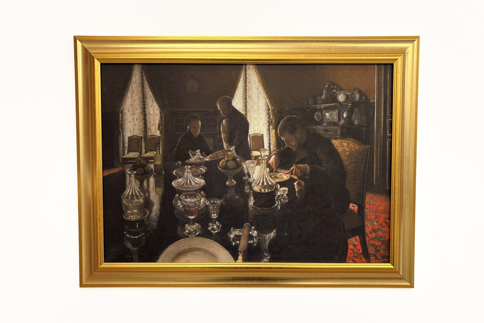 Middag - Middag på rue Miromesnil, hjemmet til Caillebotte-familien (olje på lerret) - Gustave Caillebotte