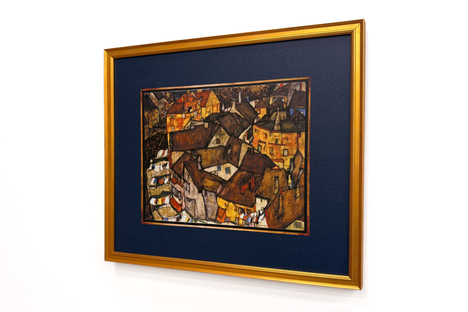 Halvmåne av hus, Krumau (nåværende Český Krumlov, Tsjekkoslovakia) - Halvmåne av hus, Krumau (Den lille byen V), av Egon Schiele (1890-1918) - Egon Schiele