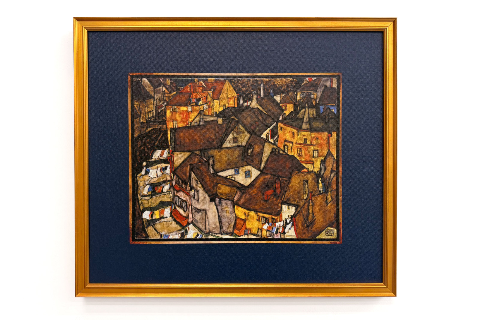 Halvmåne av hus, Krumau (nåværende Český Krumlov, Tsjekkoslovakia) - Halvmåne av hus, Krumau (Den lille byen V), av Egon Schiele (1890-1918) - Egon Schiele