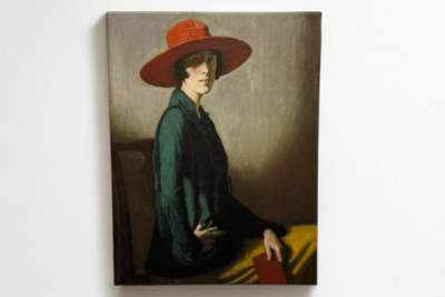 Dame med rød hatt - William Strang