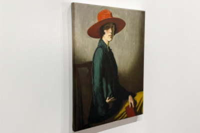 Dame med rød hatt - William Strang