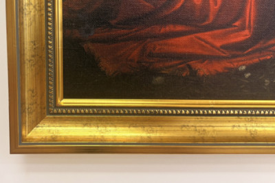 Italia Toscana Firenze, Uffizi-galleriet: Bebudelsen, maleri av Leonardo da Vinci (1452-1519), Olje på tre, ca. 1472-1475, 98x217 cm - Leonardo da Vinci