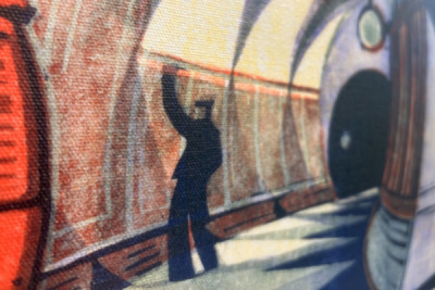 The Tube Train, ca. 1932 (linocut) (se også 151089) - Cyril Edward Power