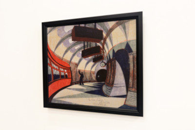The Tube Train, ca. 1932 (linocut) (se også 151089) - Cyril Edward Power