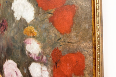 Bukett med valmuer Maleri av Odilon redon (1840-1916). - Odilon Redon
