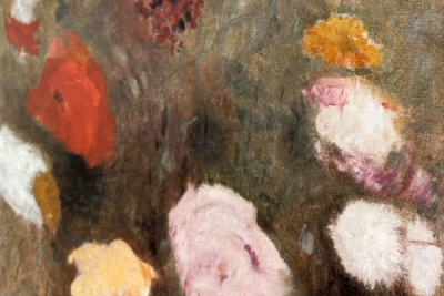 Bukett med valmuer Maleri av Odilon redon (1840-1916). - Odilon Redon