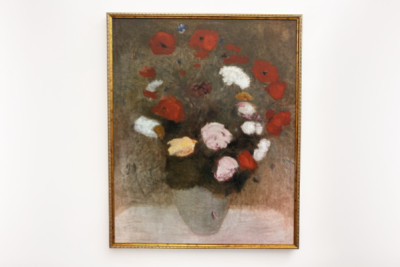 Bukett med valmuer Maleri av Odilon redon (1840-1916). - Odilon Redon