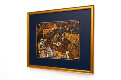 Halvmåne av hus, Krumau (nåværende Český Krumlov, Tsjekkoslovakia) - Halvmåne av hus, Krumau (Den lille byen V), av Egon Schiele (1890-1918) - Egon Schiele