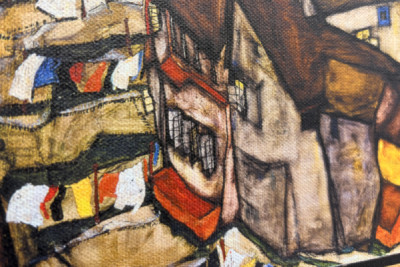 Halvmåne av hus, Krumau (nåværende Český Krumlov, Tsjekkoslovakia) - Halvmåne av hus, Krumau (Den lille byen V), av Egon Schiele (1890-1918) - Egon Schiele