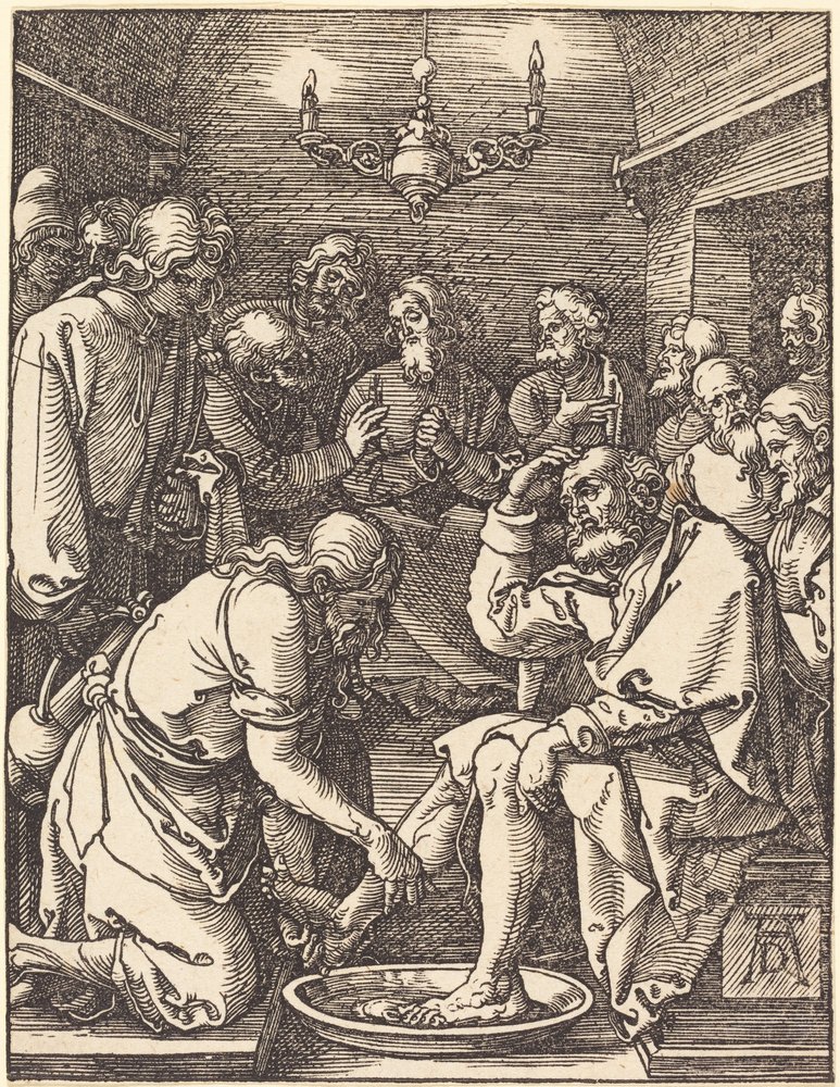 Kristus vasker disiplenes føtter av Albrecht Dürer