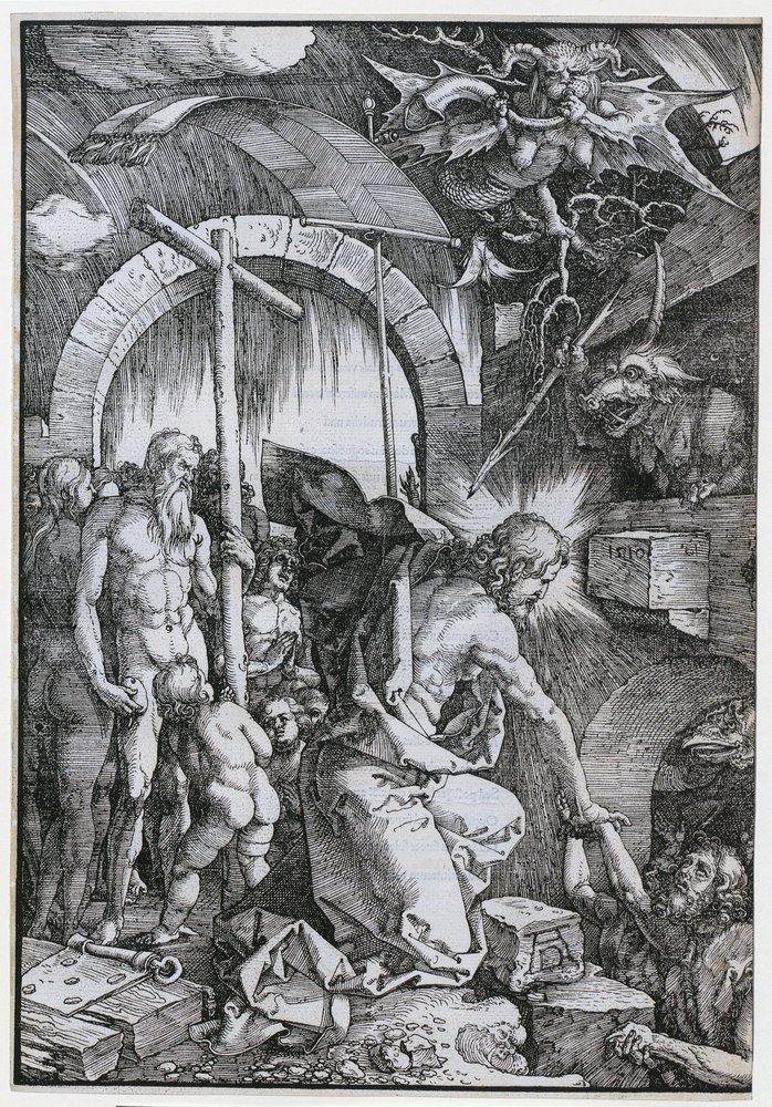 Kristus i forhelvetet, blad 11 i serien «Den store lidelseshistorien» av Albrecht Dürer