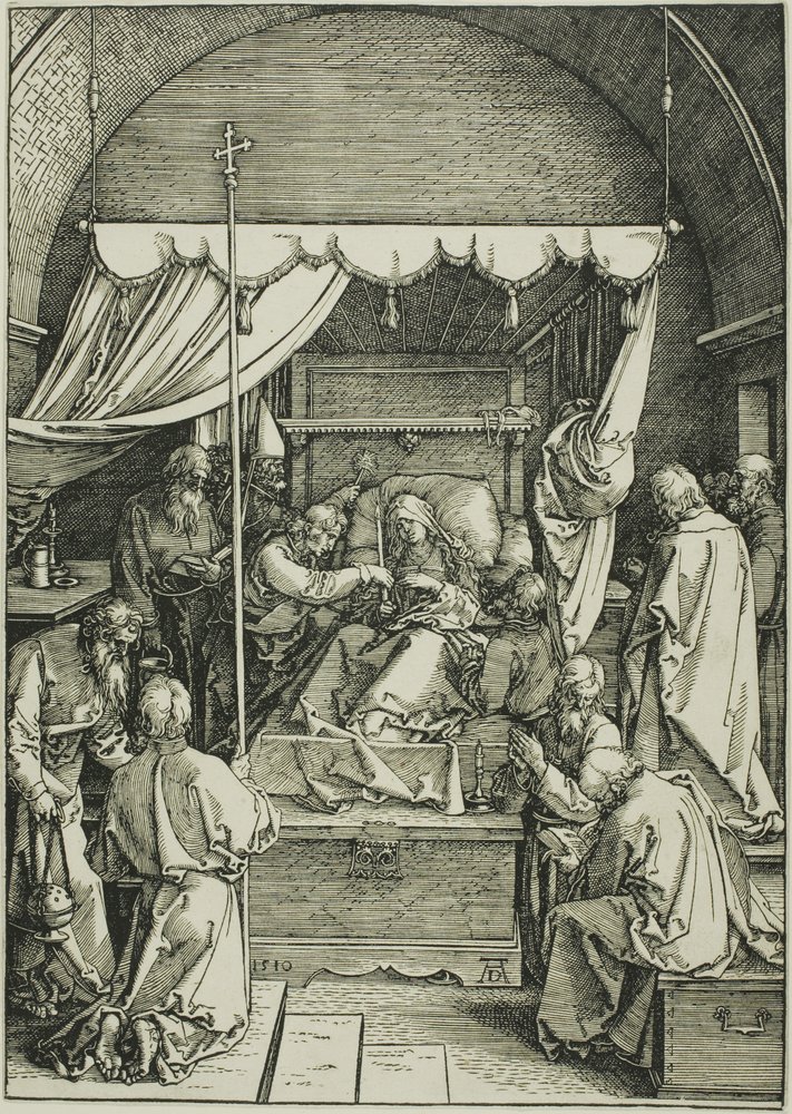 Jomfru Marias død, fra Jomfru Marias liv av Albrecht Dürer