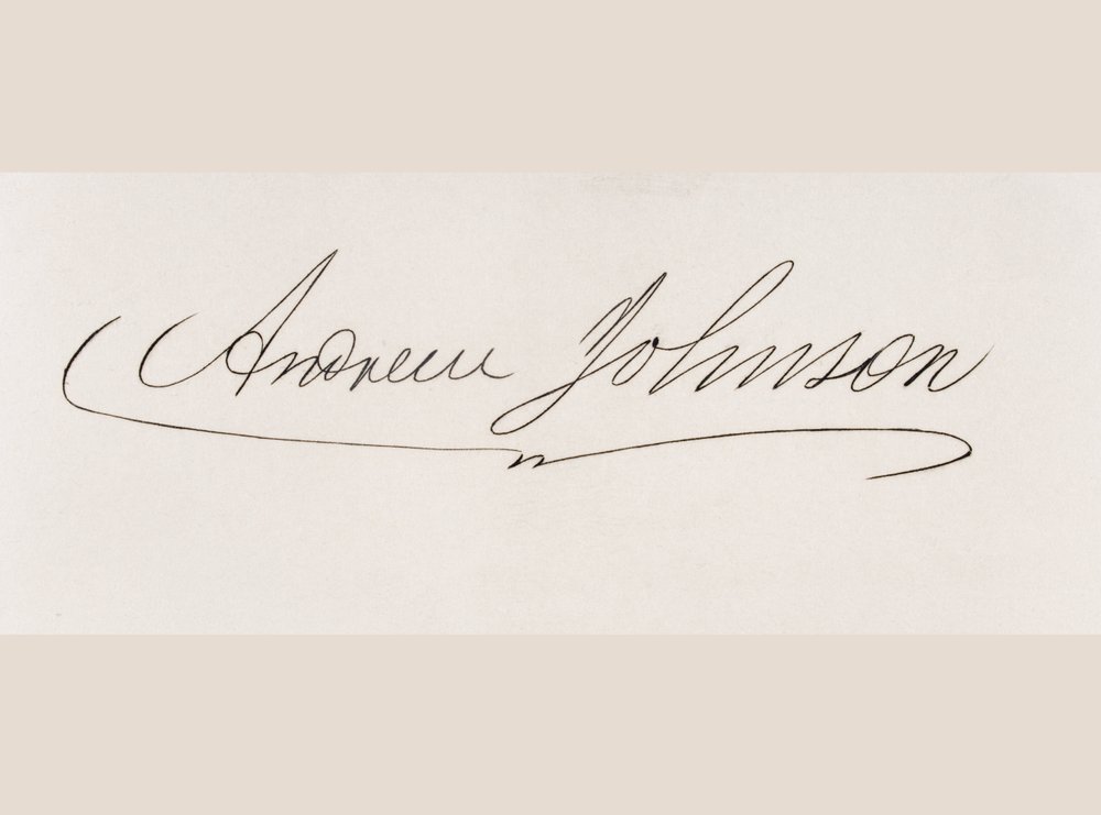 Signaturen til Andrew Johnson av American School