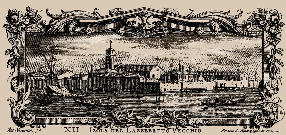 Venetian Isolario, XII. Øya Lazzaretto Vecchio, 1777. av Antonio Visentini