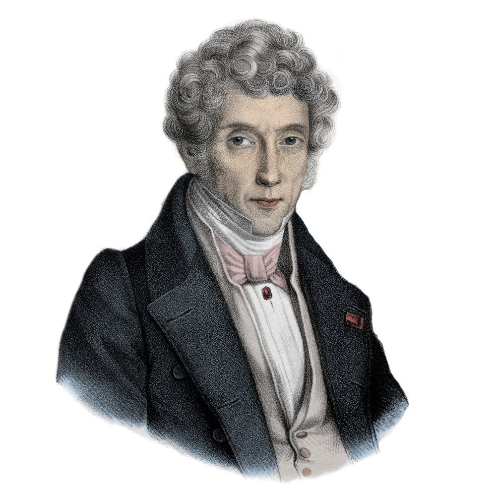 Portrett av den italienske komponisten Luigi Cherubini (trykk) av Artist Unknown