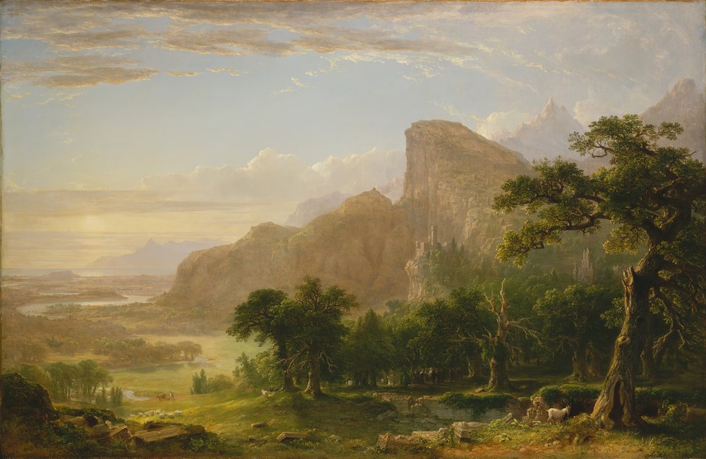 Landskapsscene fra Thanatopsis, 1850 av Asher Brown Durand