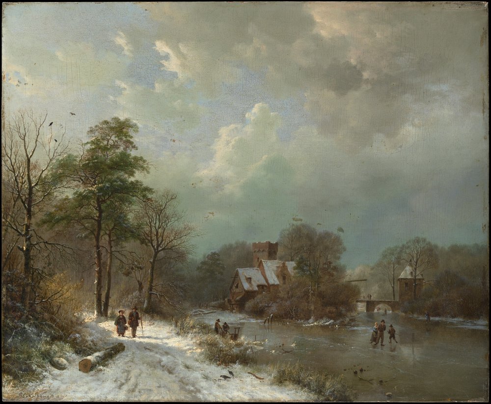 Vinterlandskap, Holland av Barend Cornelis Koekkoek