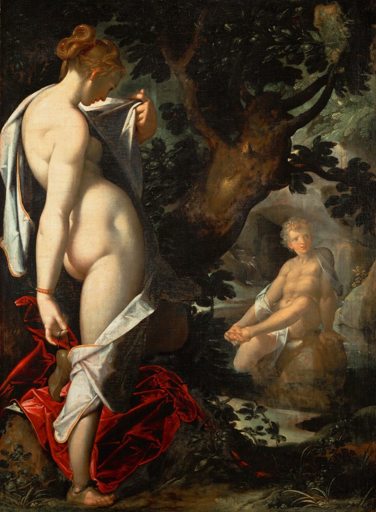 Nymfen Salmakis og Hermafroditos, ca. 1580-1582 av Bartholomaeus Spranger