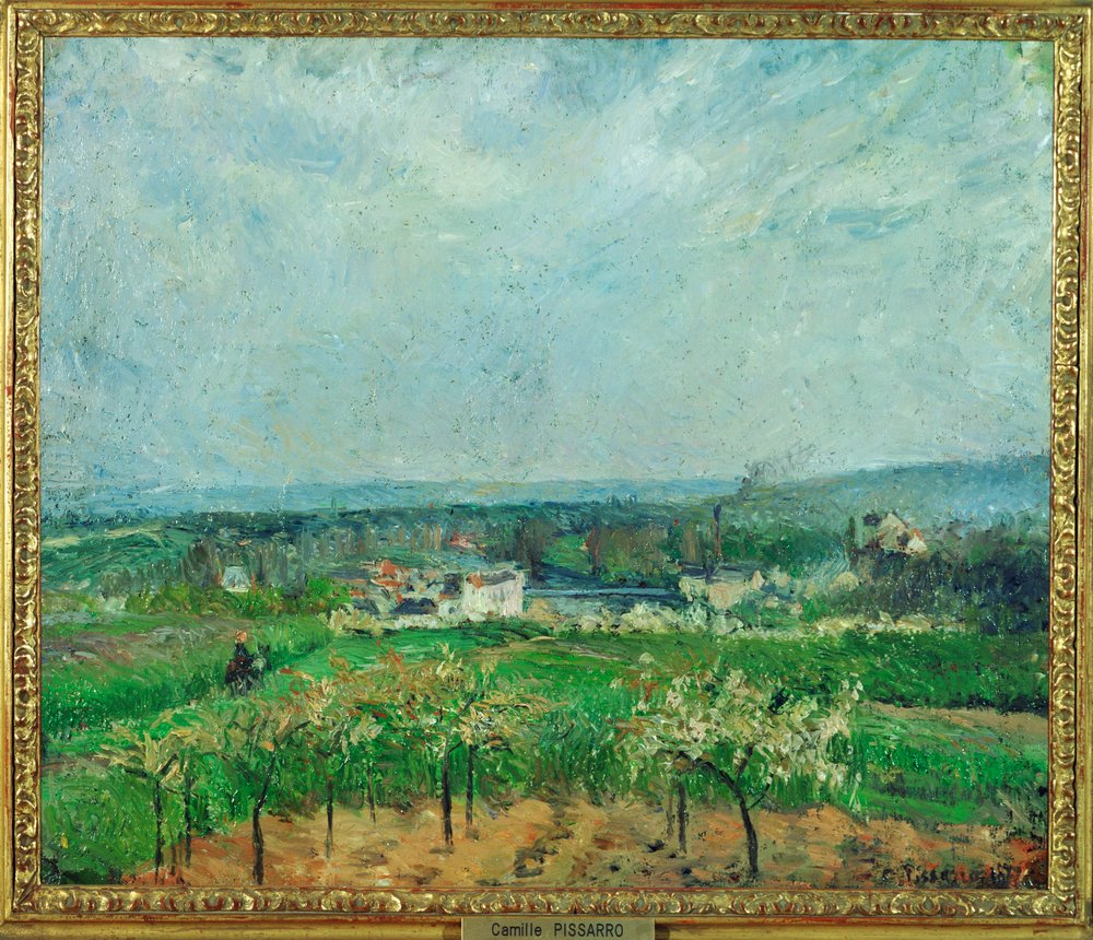 Landskap ved Pontoise (maleri på lerret) av Camille Pissarro