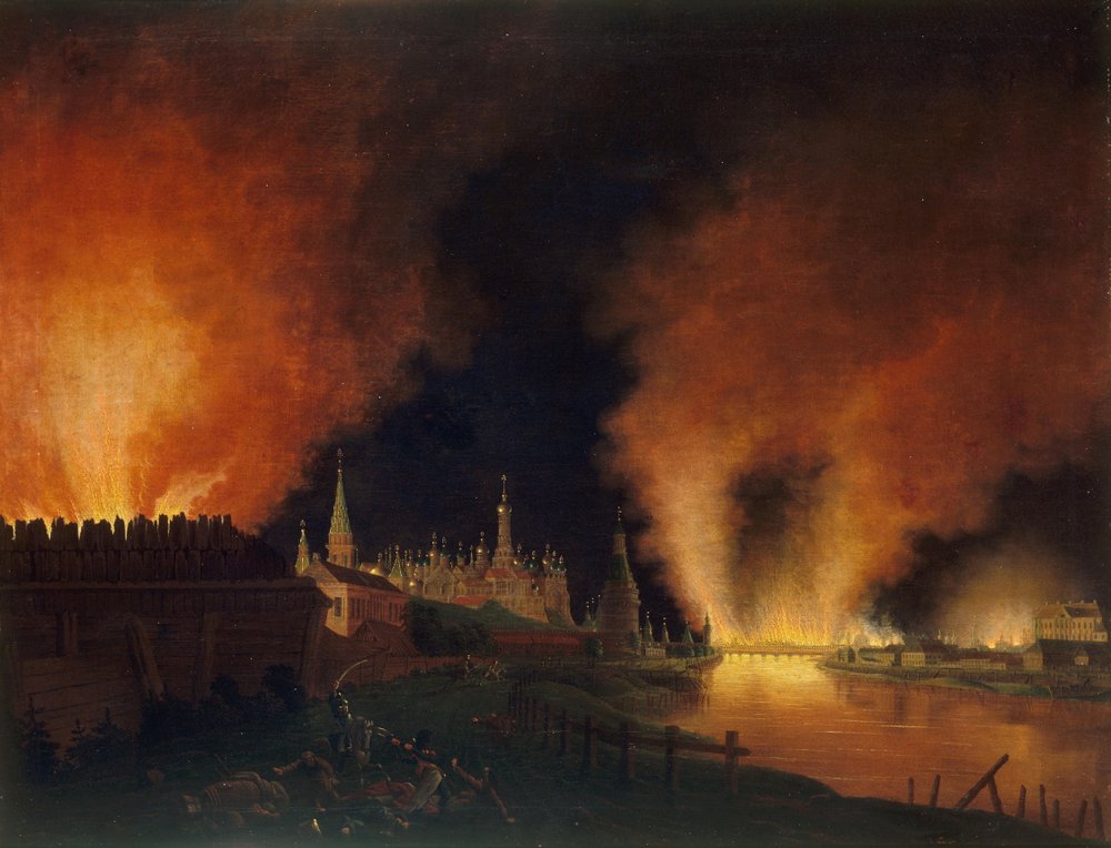 Brannen i Moskva 15. september 1812. Franskmennene i Moskva, 1812-1817 av Christian Johann Oldendorp