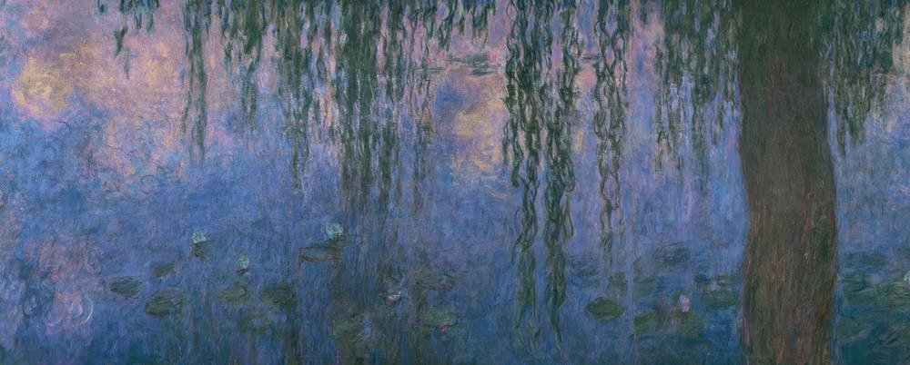 Nøkkerosedammen med piletrær, Morgen av Claude Monet