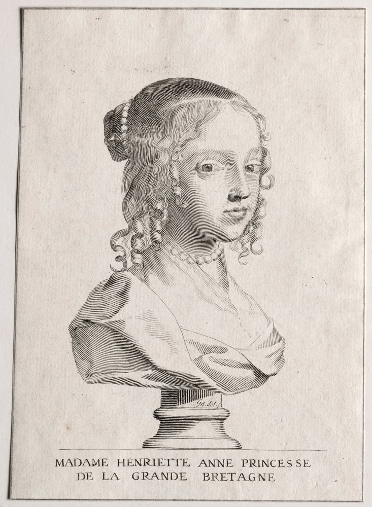 Henriette-Marie dAngleterre, hertuginne dOrleans. av Claude Mellan