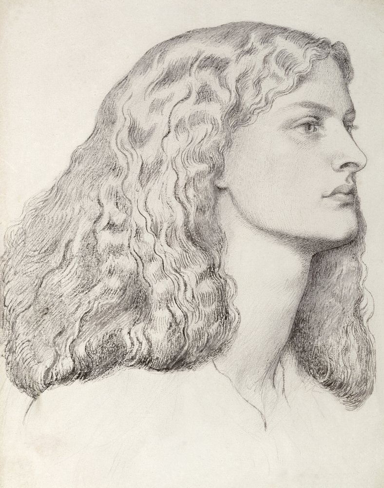 Annie Miller (penn og blekk) av Dante Gabriel Charles Rossetti