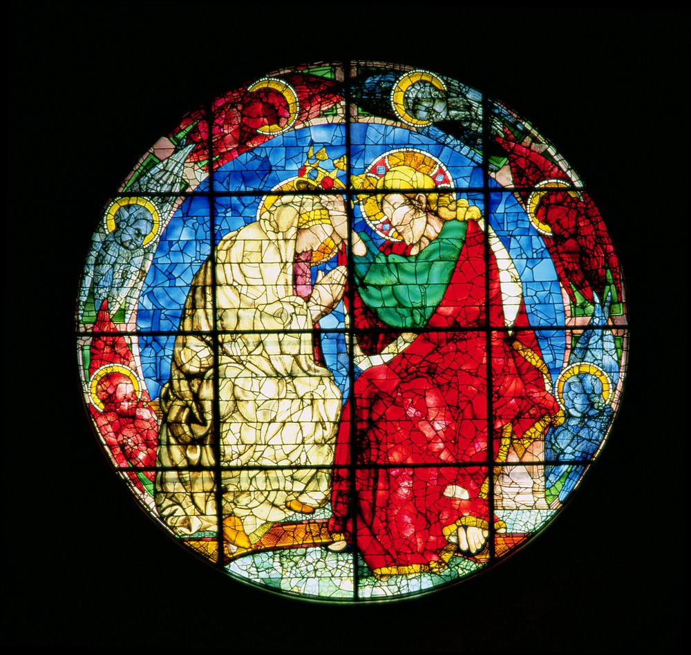 Oculus som viser Jomfru Marias kroning, 1438 av Donatello