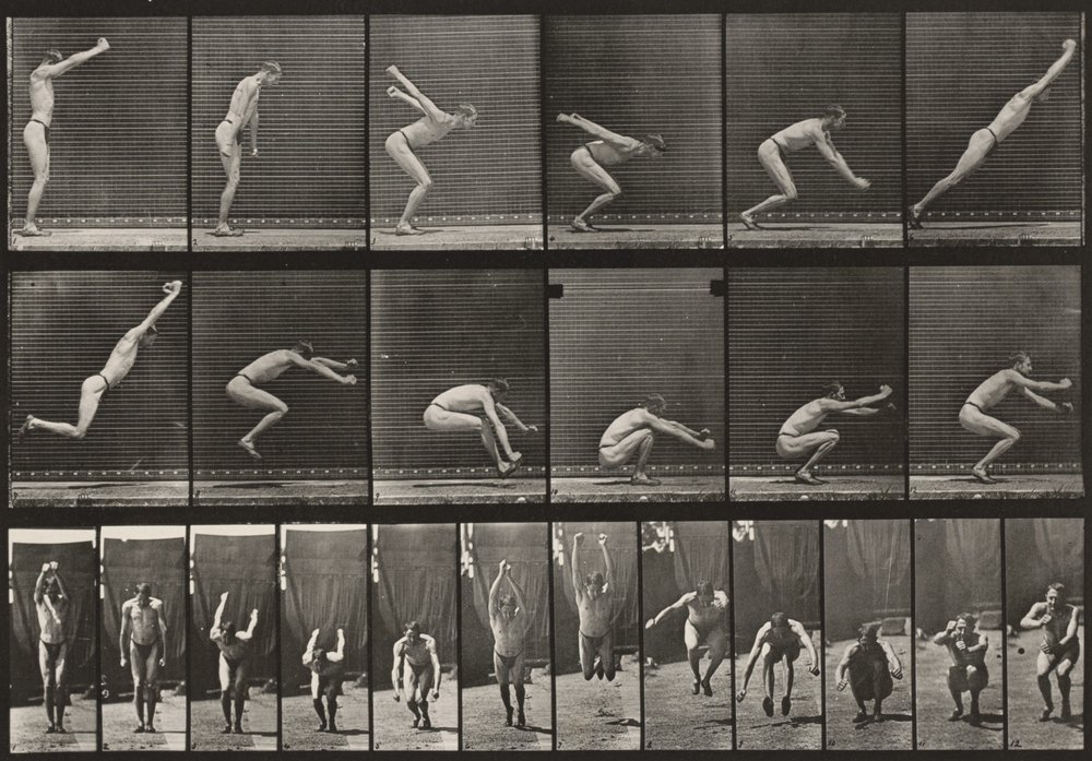 Plate nummer 163. Hopp, stille lengde av Eadweard Muybridge