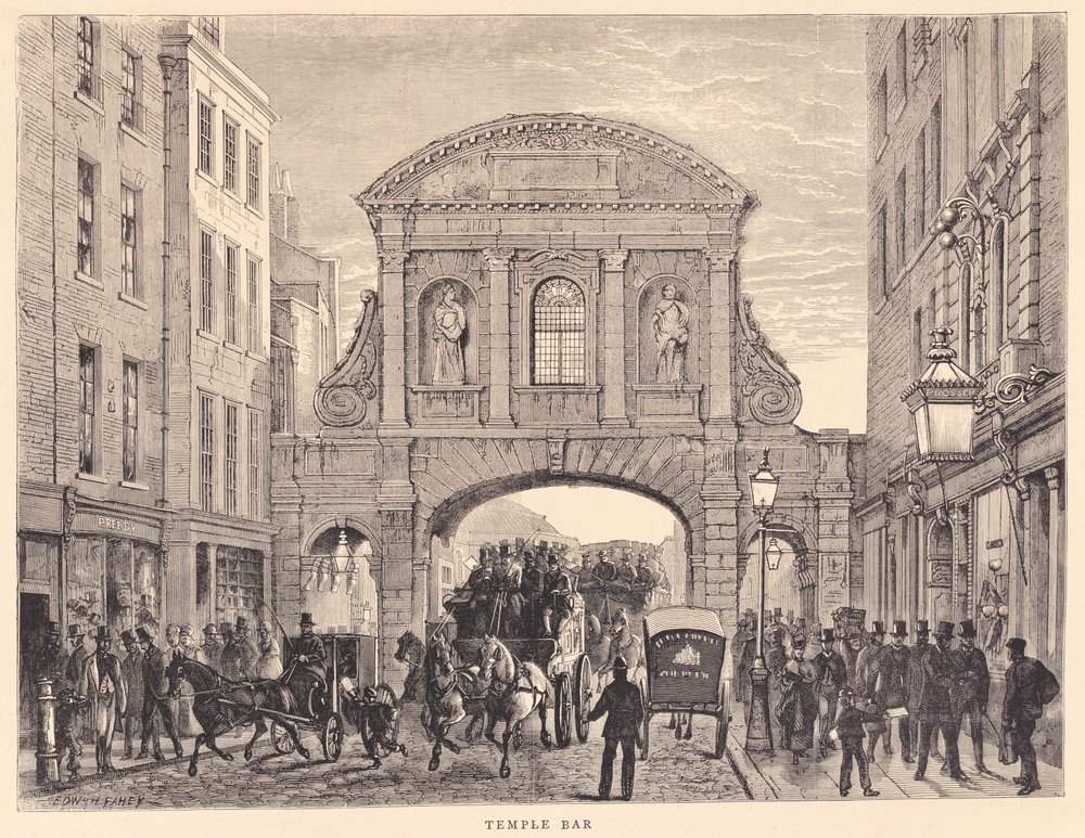 Temple Bar i Fleet Street, ca. 1870 av Edward Henry Fahey