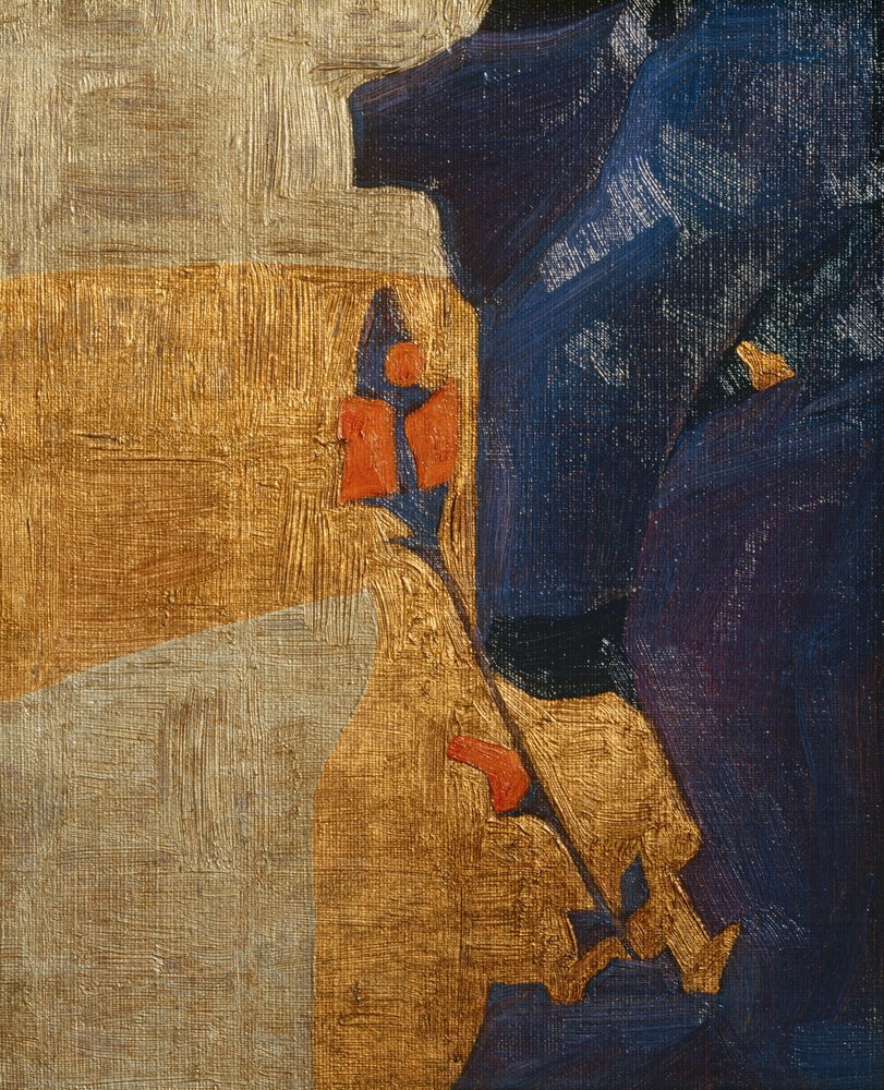 Stilisert blomst mot en dekorativ bakgrunn … (bronse) av Egon Schiele