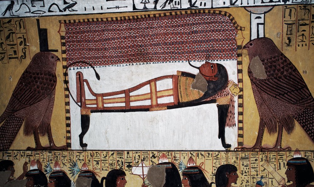 Avlivingen av avdøde, veggmaleri, Sennedjems grav, Kongenes dal, Luxor, Theben (UNESCOs verdensarvsted) av Egyptian 18th Dynasty
