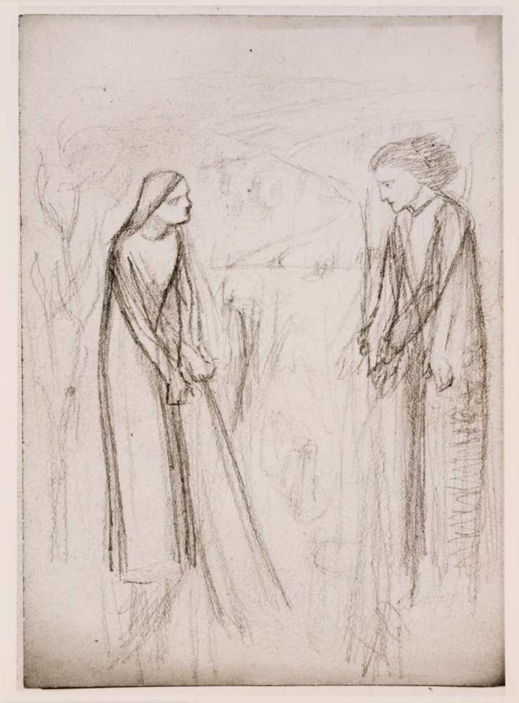 Bebudelsen, muligens, ca. 1970-77 av Elizabeth Eleanor (1834-62) (after) Siddal