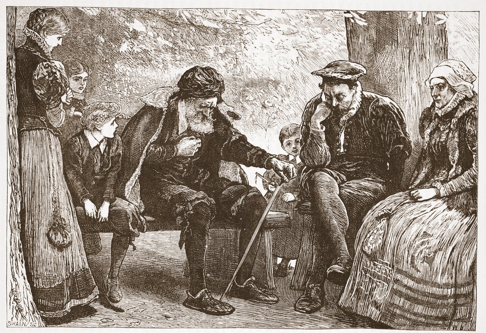Under Linden-trærne, illustrasjon fra The History of Protestantism av James Aitken Wylie (1808-1890), pub. 1878 av English School