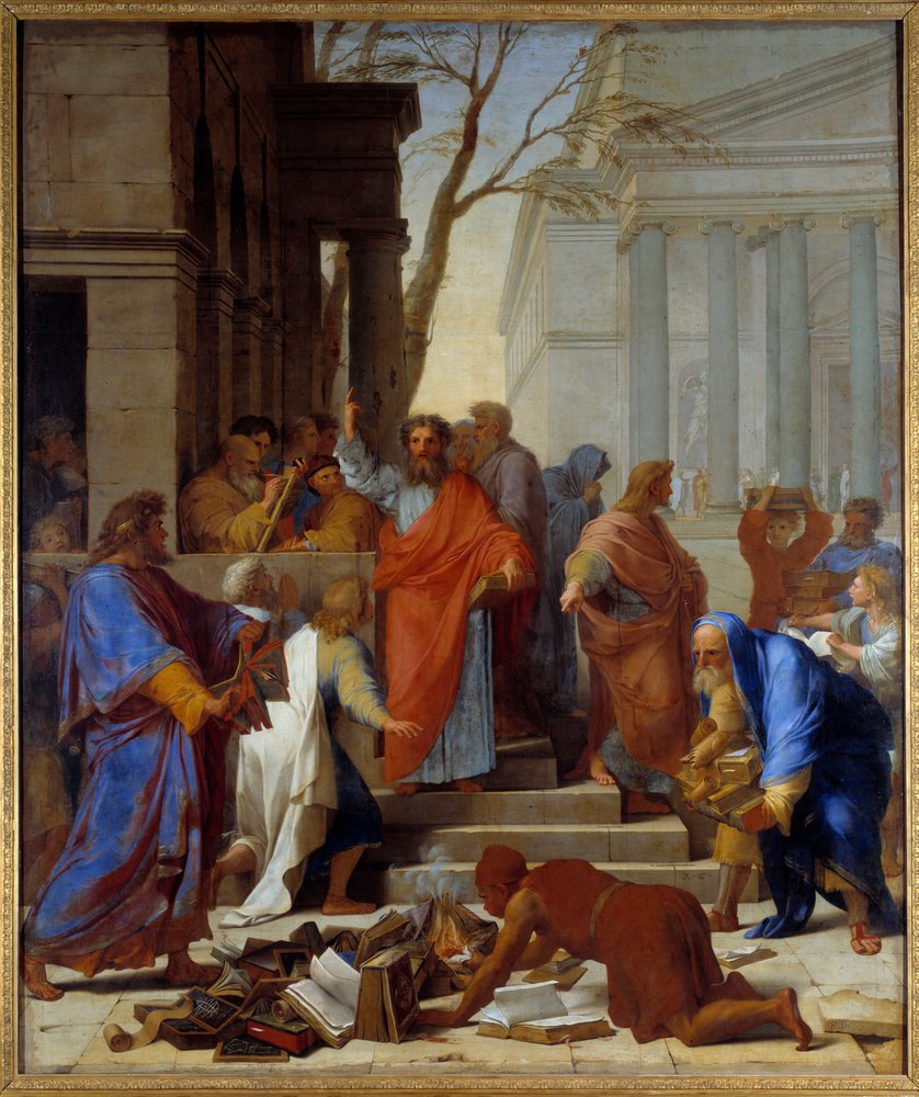 Forutsigelsen av Saint Paul til Efese maleri av Eustache Le Sueur (1617-1655) 1649 Søn. 3,94x3,28 m av Eustache Le Sueur
