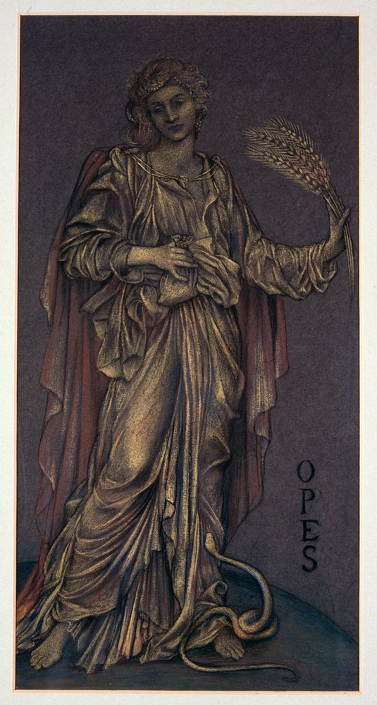 Ferdig studie for Opes (kritt) av Evelyn De Morgan