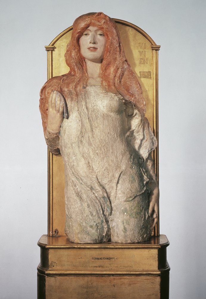 Halvfigur av en nymfe («Vivien») av Fernand Khnopff