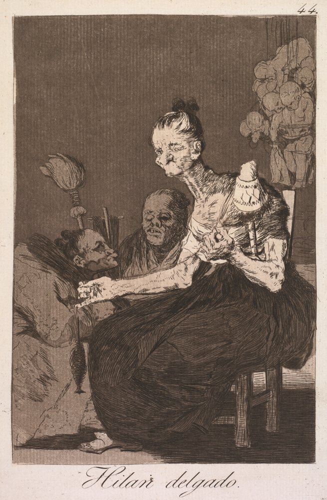 The Caprices: They Spin Finely (Los Caprichos: Hilan Delgado) av Francisco de Goya