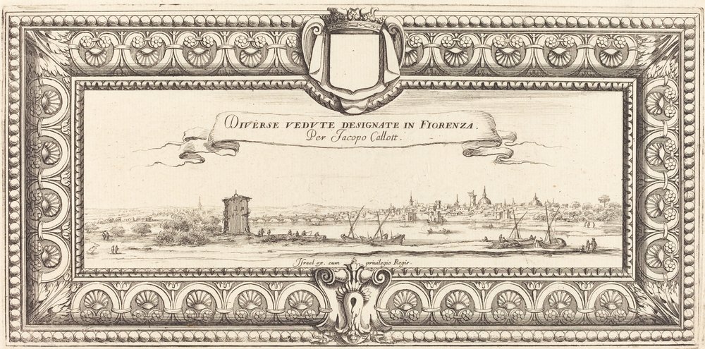 Tittelside for Callots "Various Italian Landscapes" av Francois Collignon