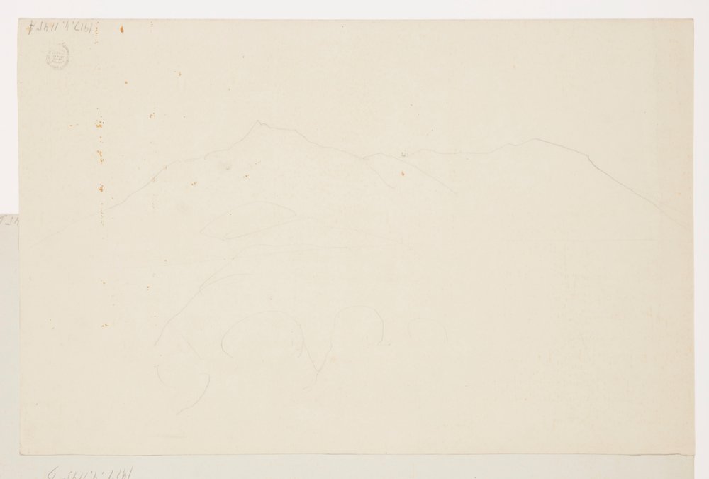 Tegning, Mt. Katahdin, Maine, 1870–78 av Frederic Edwin Church