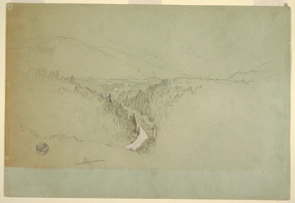 Tegning, Summit of the Watzman, Berchtesgaden, Bayern, 1868 av Frederic Edwin Church